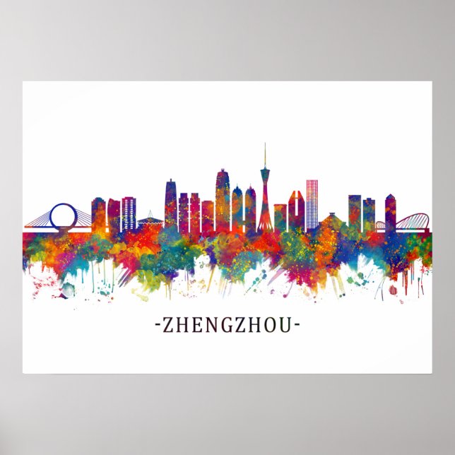 Poster Zhengzhou China Skyline (Frente)