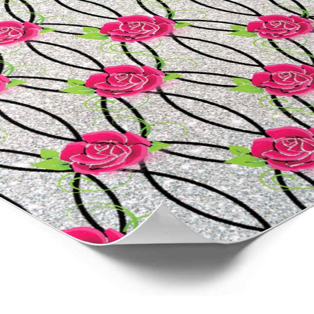 Poster Zig Zag Pattern, flor (Borda)