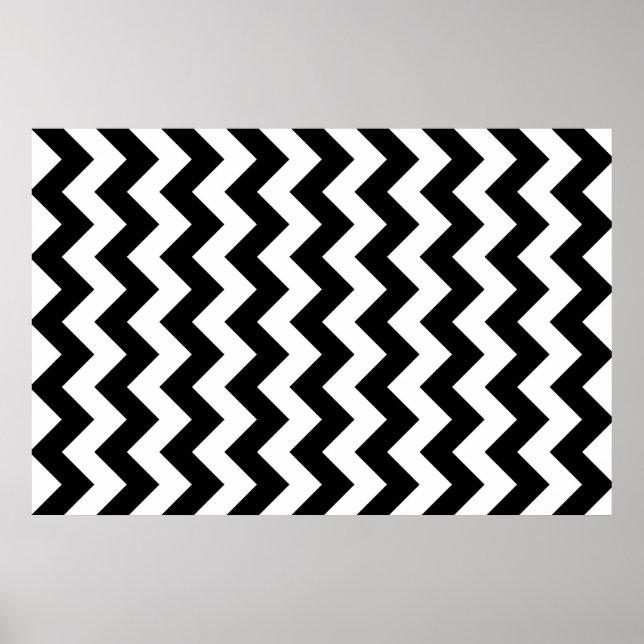 Poster Zigzag preto e branco (Frente)