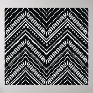 Poster Zigzag Stripes: Étnica Desenhada À Mão