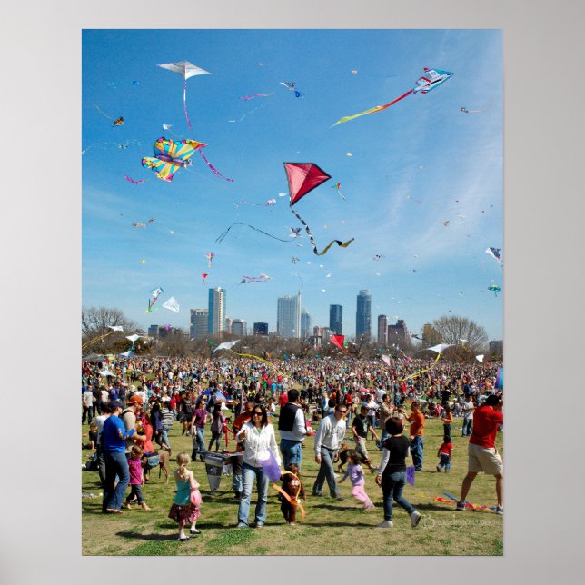 Pôster Zilker Park Kite Festival 3 - Austin Texas (Frente)