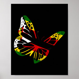 Poster Zimbábue Roots Butterfly Zimbabwe Flag Zimbábue