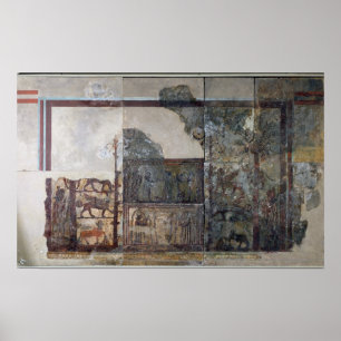 Pôster Zimri-Lim, rei de Mari, antes da deusa Ishtar