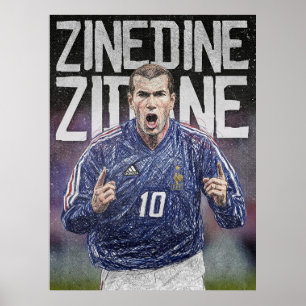 Poster Zinedine Zidane França Final do Euro 2000 Esboço