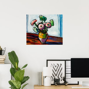 Poster Zínias Florais Arte Fina Vintage Henry Lyman Sayen