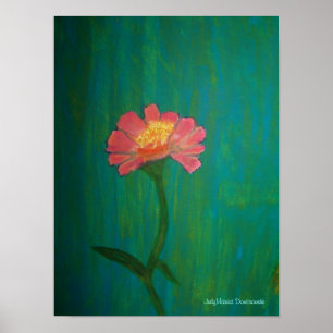 Pôster Zinnia cor-de-rosa bonito