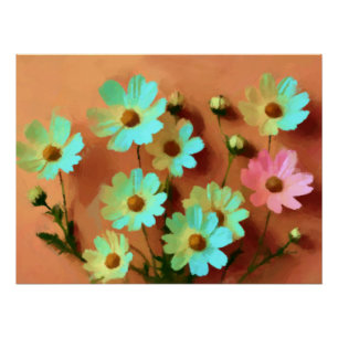 Pôster Zinnia Elegans Flowers Art