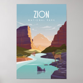 Poster Zion national Park viagens vintage