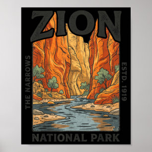Poster Zion Os Estreitos Parques Nacionais de Utah Ao Ar