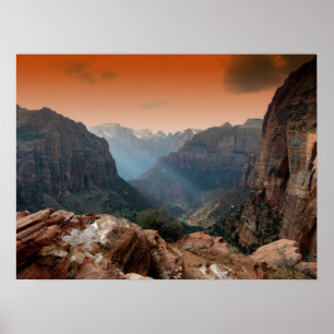 Pôster Zion Park, Utah incrível paisagem natural