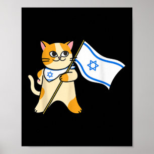 Poster Zionista Cat Israelita Flag Pro-israel Jewish