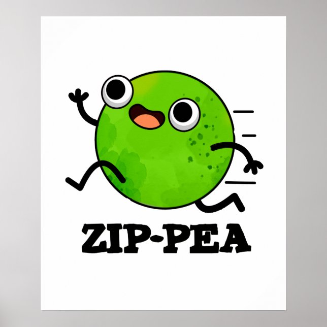 Poster Zip-pea Engraçado Zippy Pea Pun (Frente)