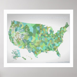 Pôster Zipcodes of Craigslist