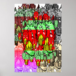 Poster Zippy Trippy Alienígena Dazs Green-Tooth x5