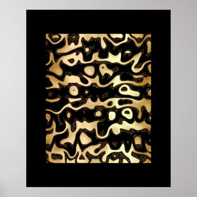 Poster ZIZZAGO Art Black Dourado Africa (Frente)