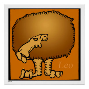 Pôster Zodiac assina Leo Aniversário Perfeito Poster 20x