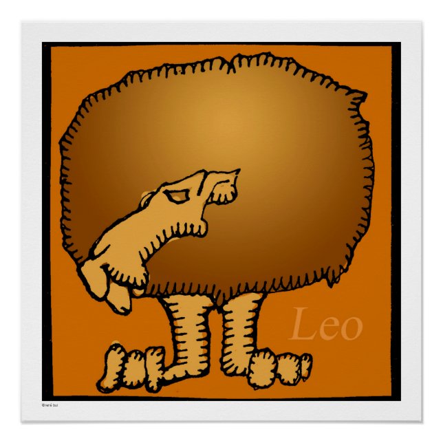 Pôster Zodiac assina Leo Aniversário Perfeito Poster 20x2 (Frente)