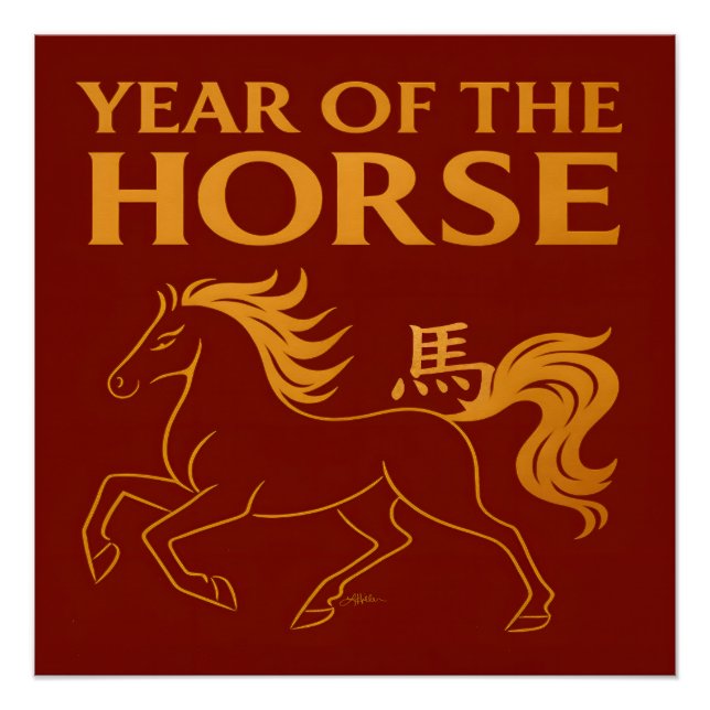 Pôster Zodiac Chinese New Year 2026 Horse (Frente)