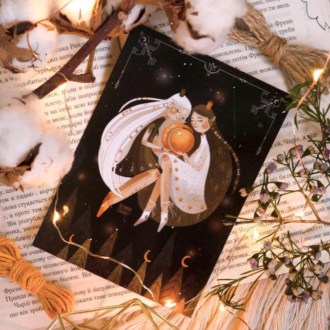 Pôster Zodiac Gemini por Alexandra Dikaia (Inner Geminis are one harmony. They are supporting each other, accepting their differences)