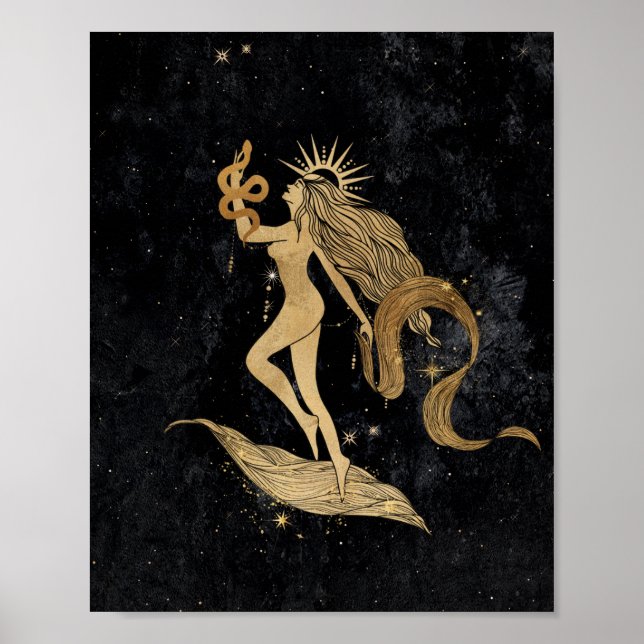 Poster Zodiac Goddese | Astrologia por Virgem Cósmica Dou (Frente)