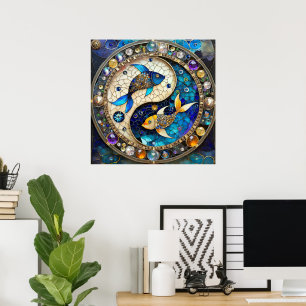 Poster Zodiac - Peixes Fish Yin e Yang