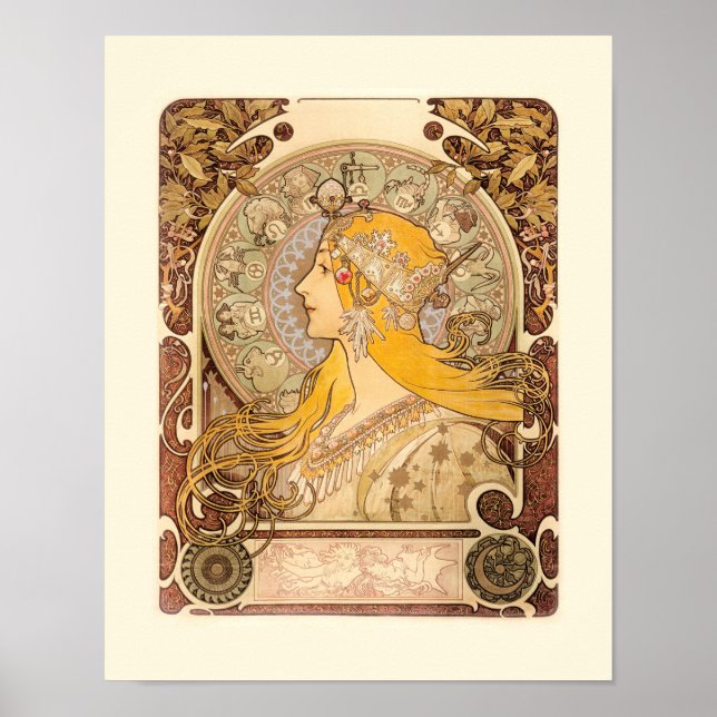 Poster Zodiac por Alphonse Mucha (Frente)