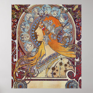 Poster Zodiac por Alphonse Mucha