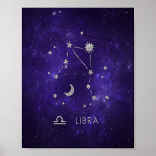 Poster Zodiac Purple Libra   Astrologia Cósmica Horoscópi