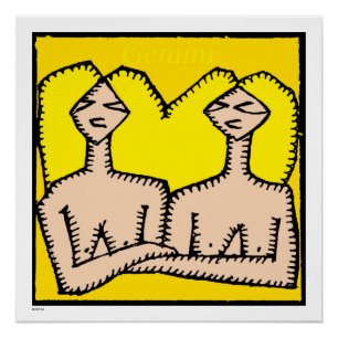 Pôster Zodiac Sinaliza Gemini Aniversário Perfeito Poster