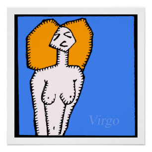 Pôster Zodiac Sinaliza Virgo Aniversário Perfeito Poster 