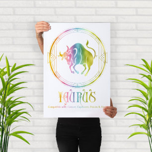 Poster Zodiac Taurus Compatibility Design