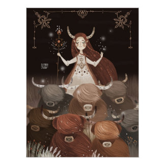 Pôster Zodiac Taurus por Alexandra Dikaia Poster