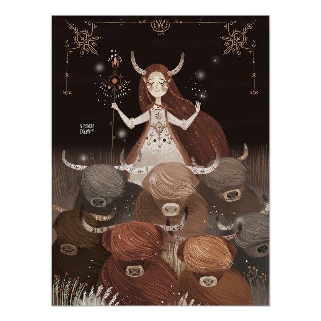 Pôster Zodiac Taurus por Alexandra Dikaia Poster (Frente)