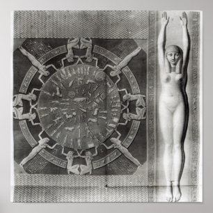 Poster Zodíaco de Dendera, gravado em 1802