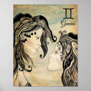 Poster Zodíaco dos Gêmeos