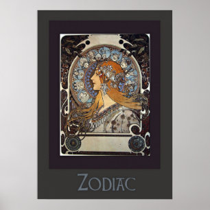 Poster Zodíaco por Alphonse Mucha - Arte Vintage