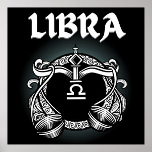 Poster Zodíaco Sombrio - Libra   Arte de Astrologia Medie