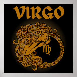 Poster Zodíaco Sombrio - Virgem Arte de Astrologia Medi