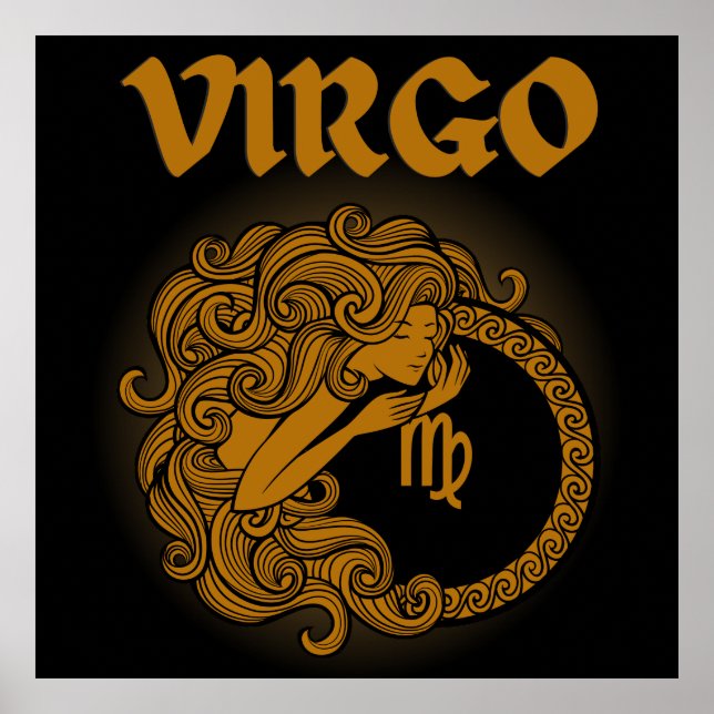 Poster Zodíaco Sombrio - Virgem | Arte de Astrologia Medi (Frente)