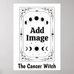 Poster Zodíaco Tarot Astrologia Mágica Câncer Bruxa Perso