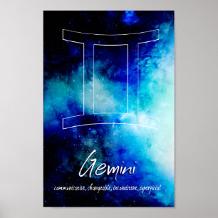 Poster Zodíaco: Traços dos Gêmeos