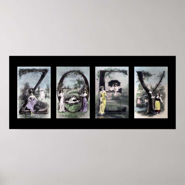 Pôster ZOEY alfabeto - Letra name Art (Frente)