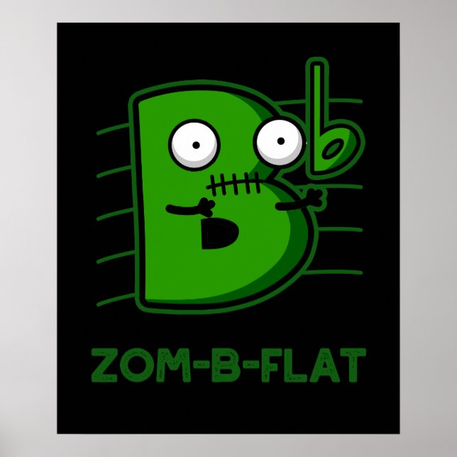 Poster Zom-B-Flat Funny Zombie Music Pun Dark BG (Frente)