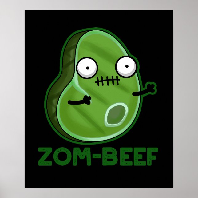 Poster Zom-beef Zombie Engraçado Carne Canuta BG (Frente)