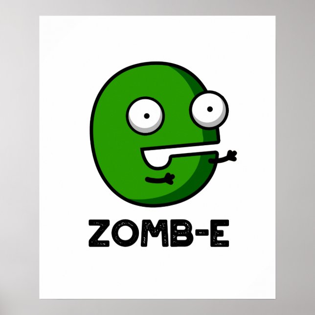 Poster Zom-E Dia de as Bruxas engraçado Zombie Alphabet E (Frente)