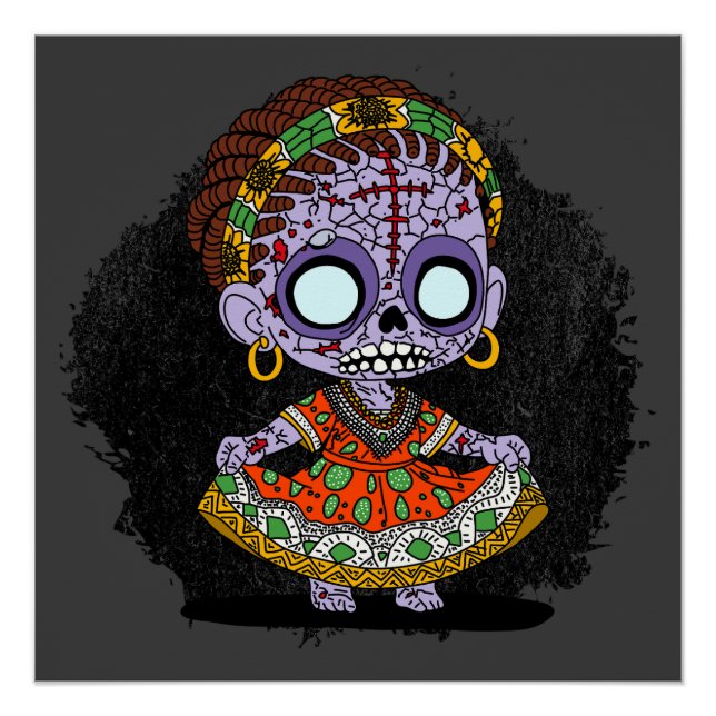 Pôster Zombie Angolana Bonita (Frente)