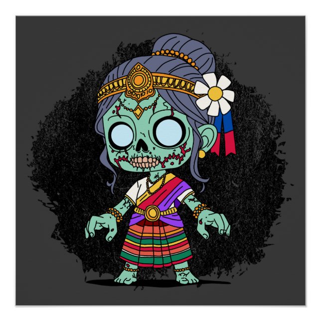 Pôster Zombie cambojano bonito (Frente)