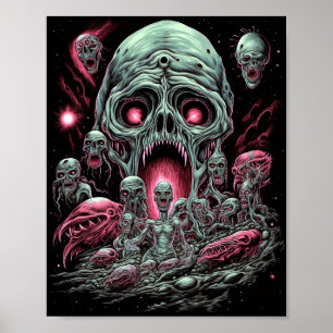 Poster Zombie cria arte de horror Sci-fi