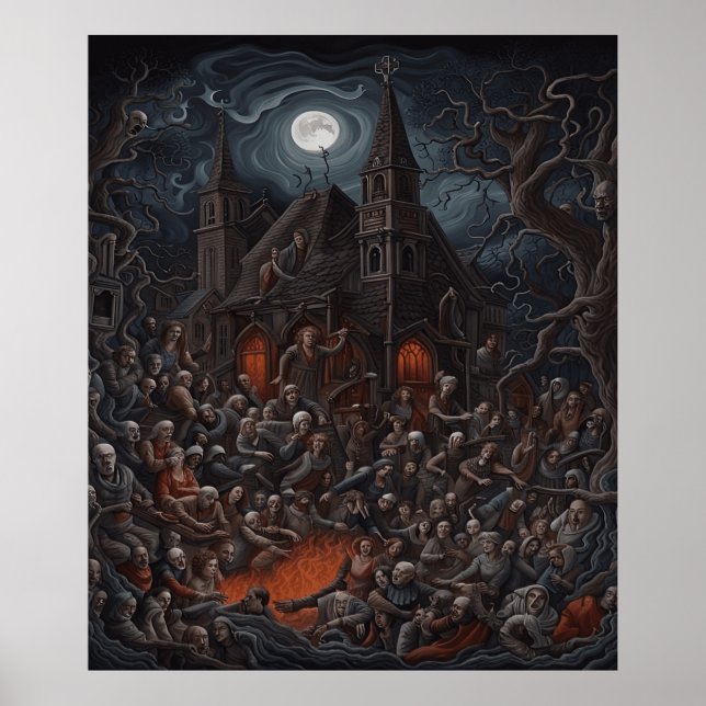 Poster Zombie do Halloween da Casa Assombrada Se Juntem (Frente)