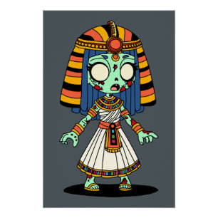 Pôster Zombie Egípcia Bonita